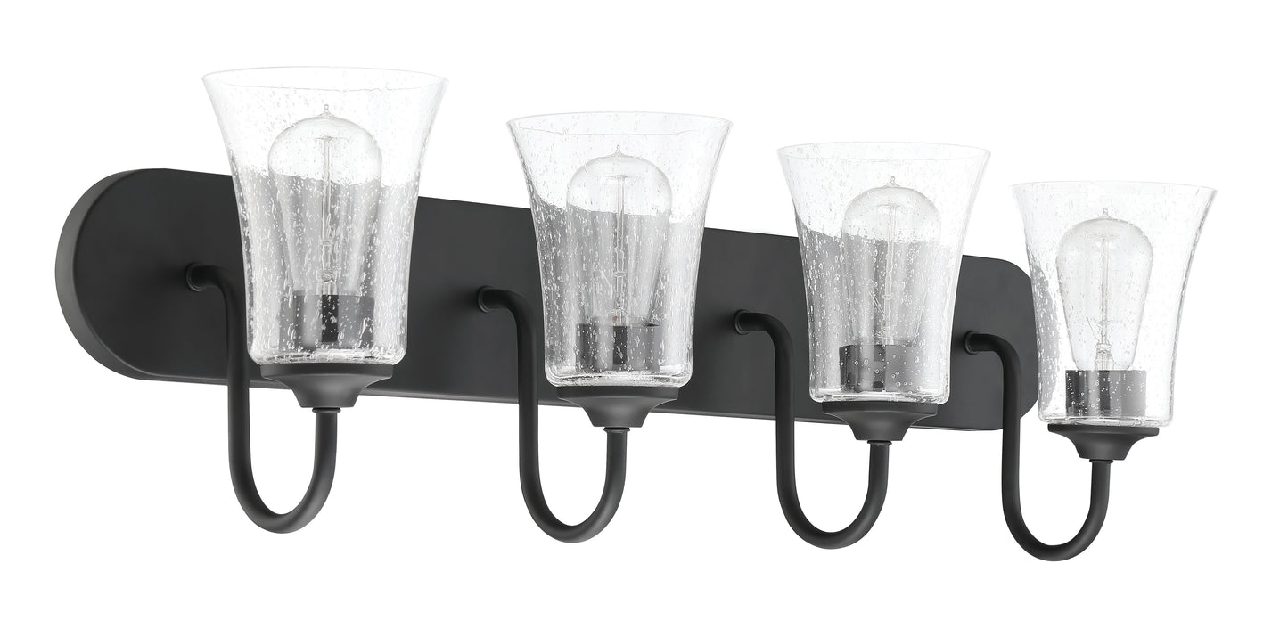 50404-FB - Gwyneth 4 Light 30" Wide Vanity Light - Flat Black