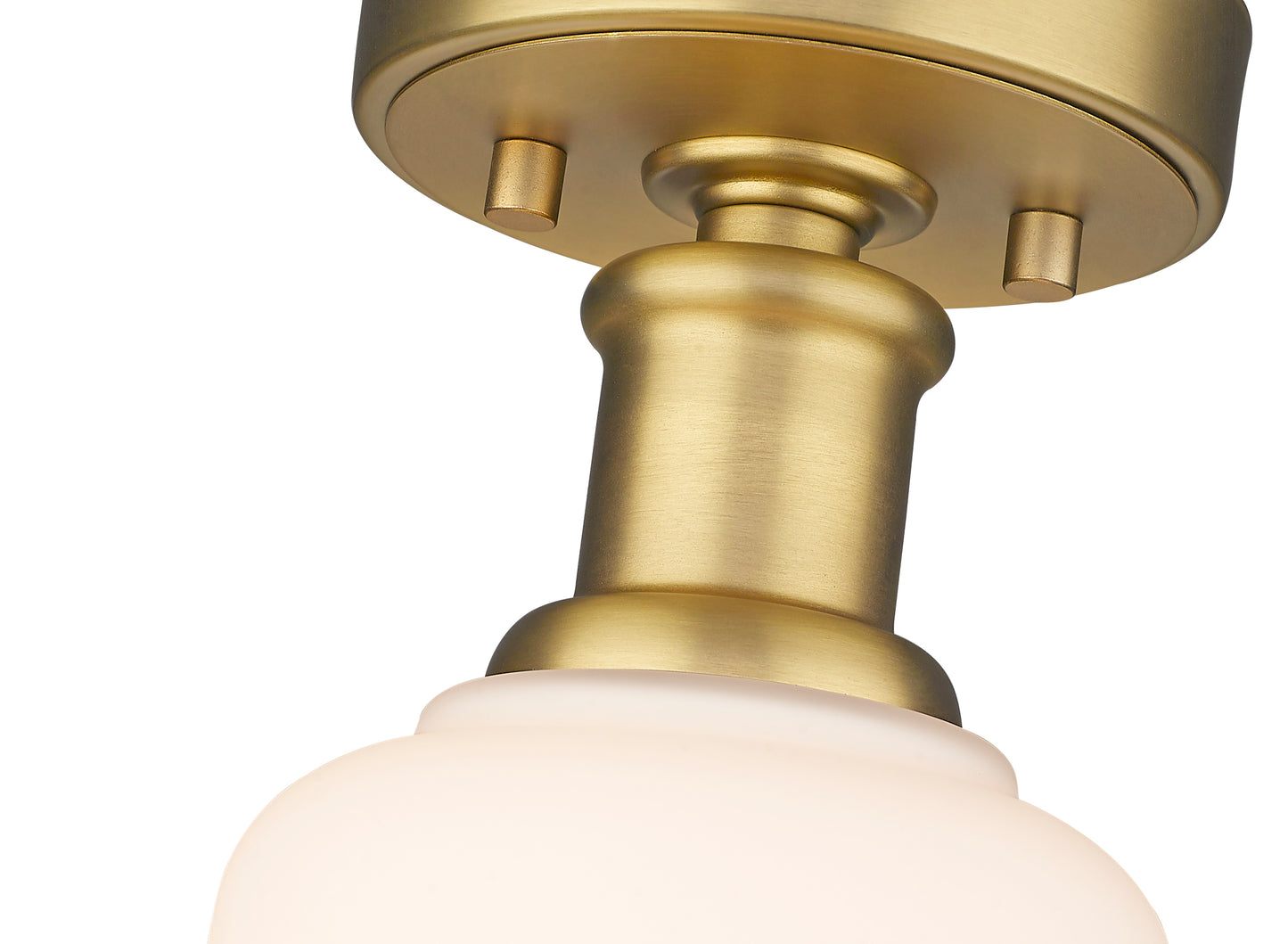 733F1-HBR - Bryant 1 Light Flush 6" Mount - Heritage Brass