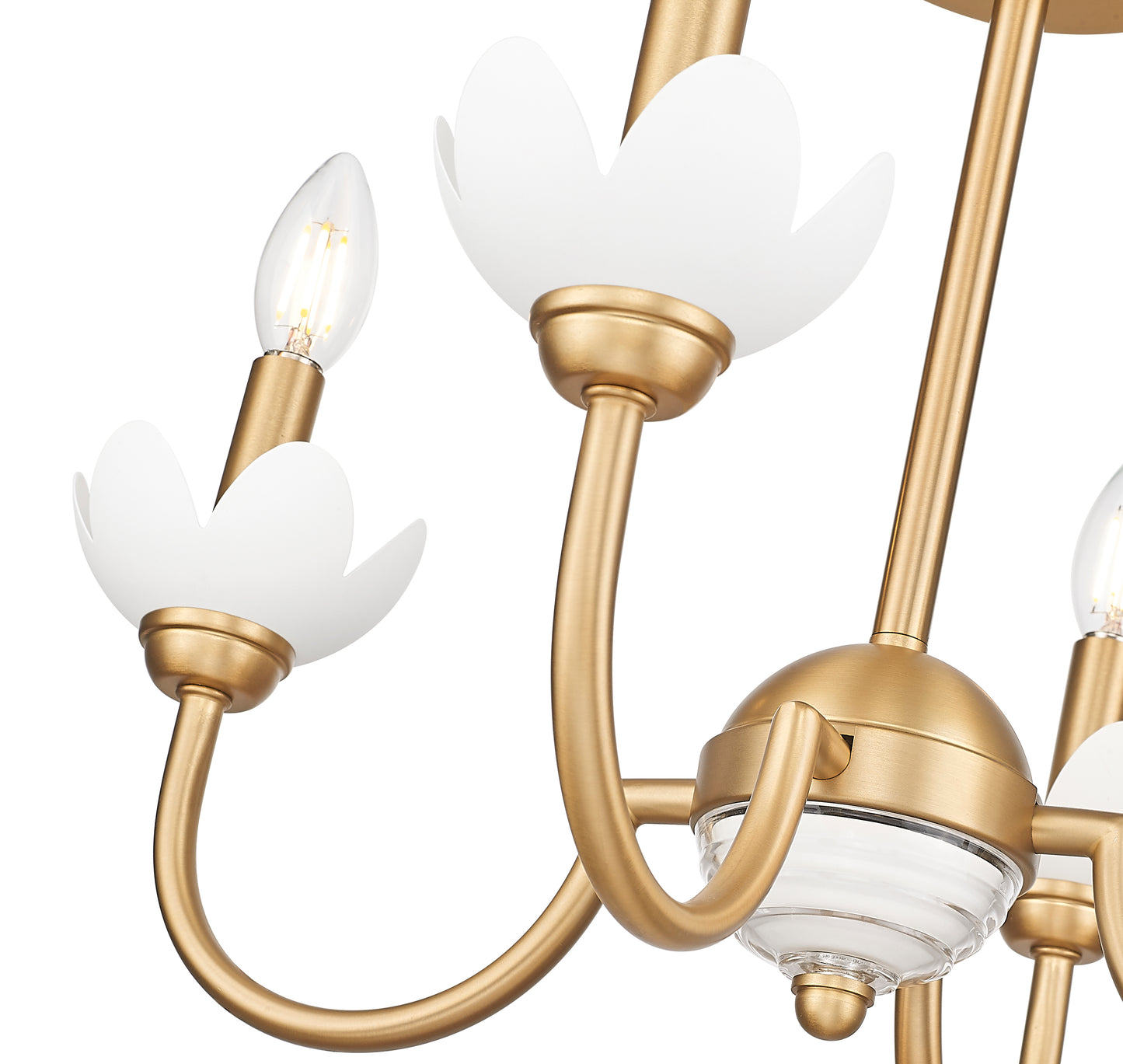 352-4SF-MGLD - Allistair 4 Light Semi Flush 20" Mount - Modern Gold