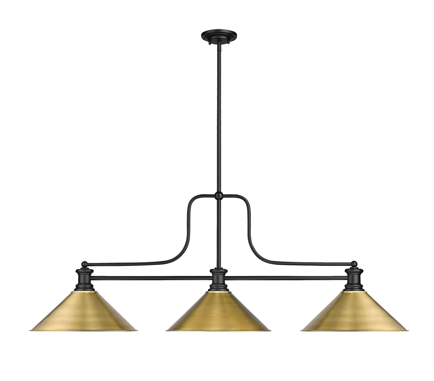 725-3MB-RB15 - Melange 3 Light 52" Billiard - Matte Black
