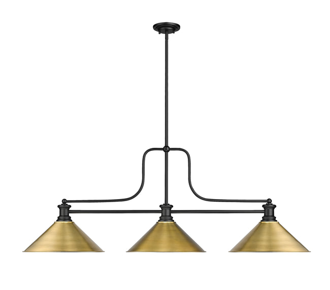 725-3MB-RB15 - Melange 3 Light 52" Billiard - Matte Black