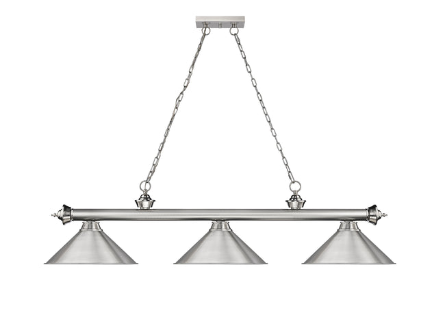 2306-3BN-BN15 - Cordon 3 Light 57" Billiard - Brushed Nickel