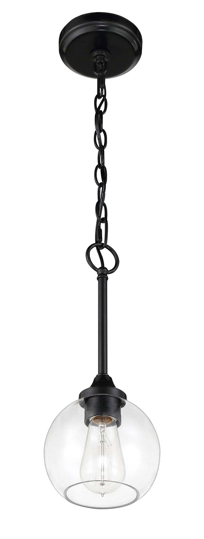 56291-FB - Glenda 1 Light 6" Wide Mini Pendant - Flat Black