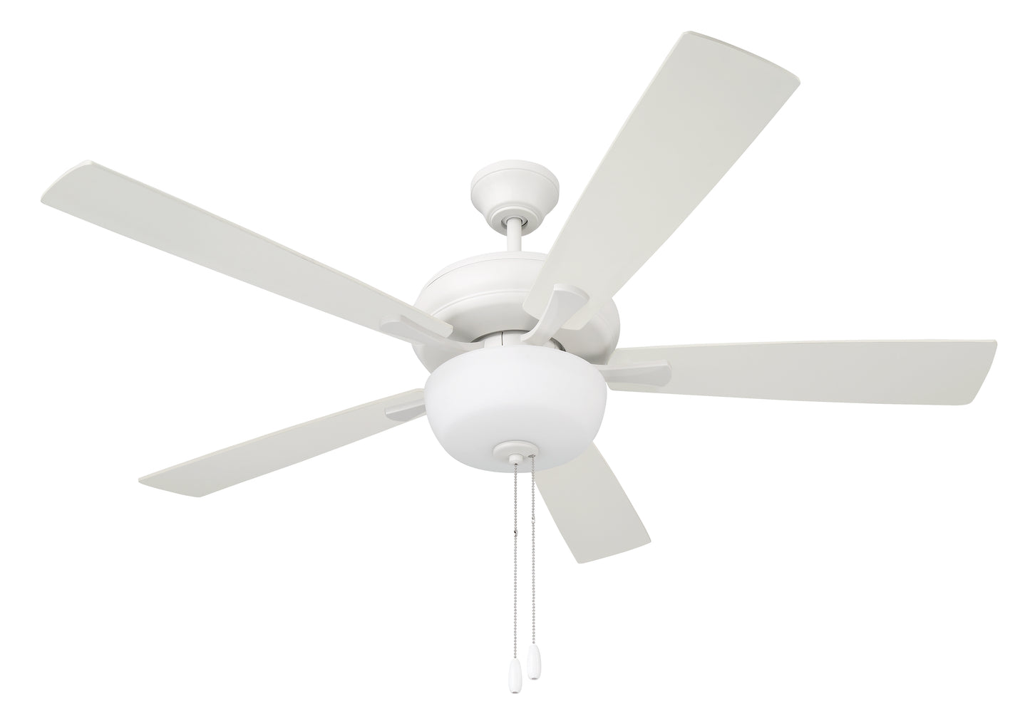 ECF211W5-WWOK - EOS 2 Light Frosted White Bowl 52" Ceiling Fan 52" 5 Blade Ceiling Fan with Light Kit
