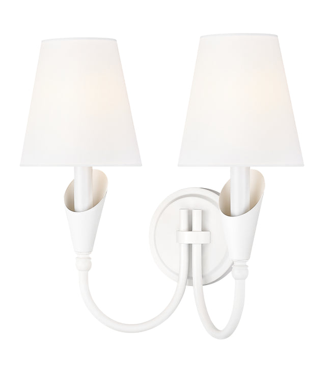4014-2S-TW - Claudelle 2 Light Wall 14" Sconce - Tundra White
