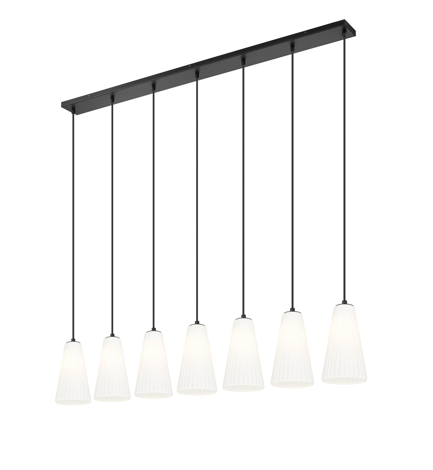 3043P6-7L-MB - Farrell 7 Light Linear 54" Chandelier - Matte Black