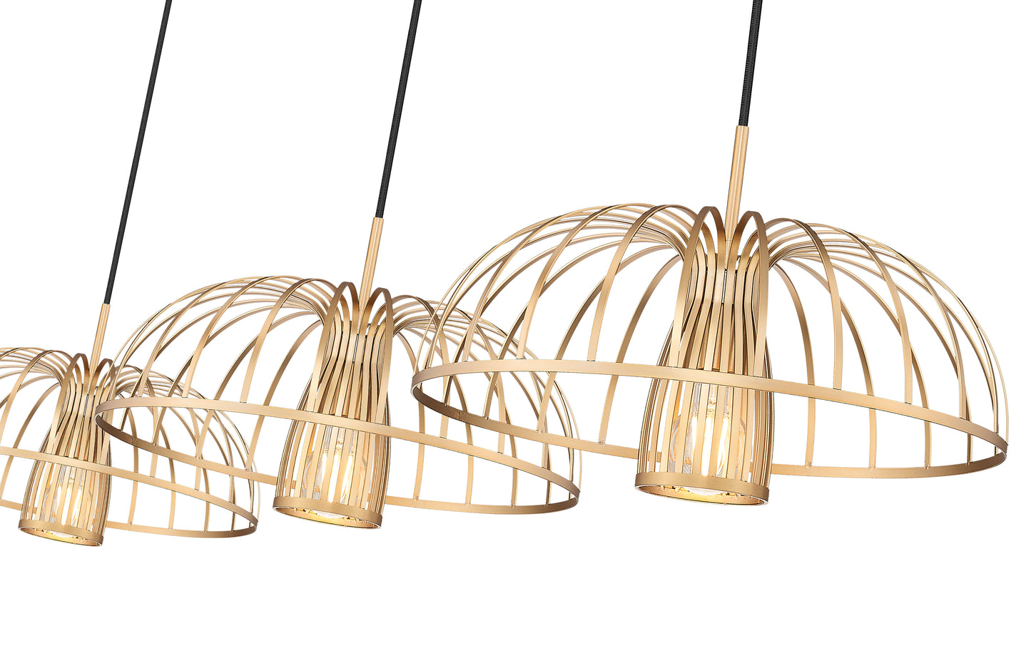 623P16-3L-MGLD - Valencia 3 Light Linear 56" Chandelier - Modern Gold