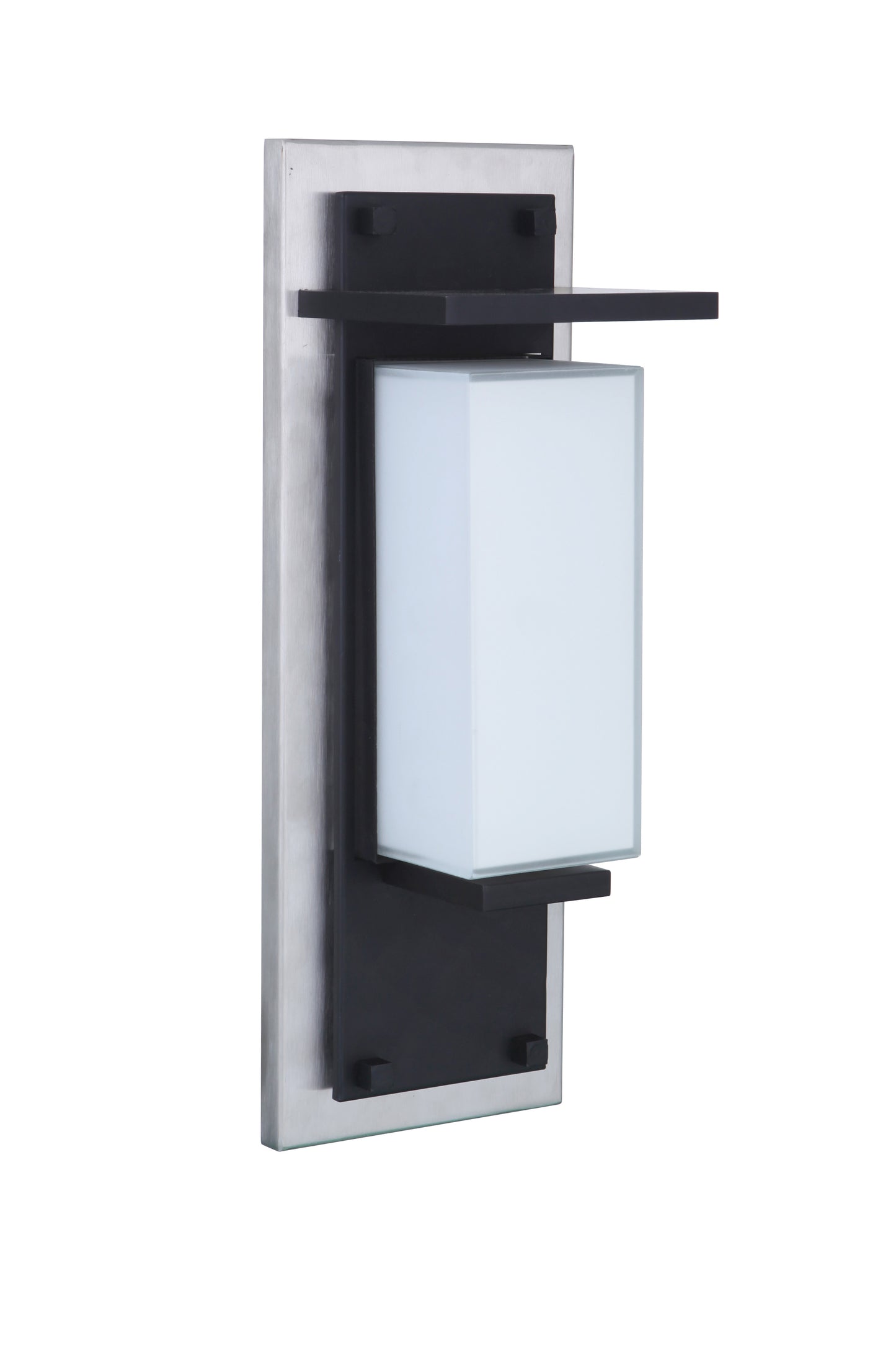 ZA2502-SSMN-LED - Heights 1 Light 15" High Outdoor Wall Lantern - Stainless Steel / Midnight