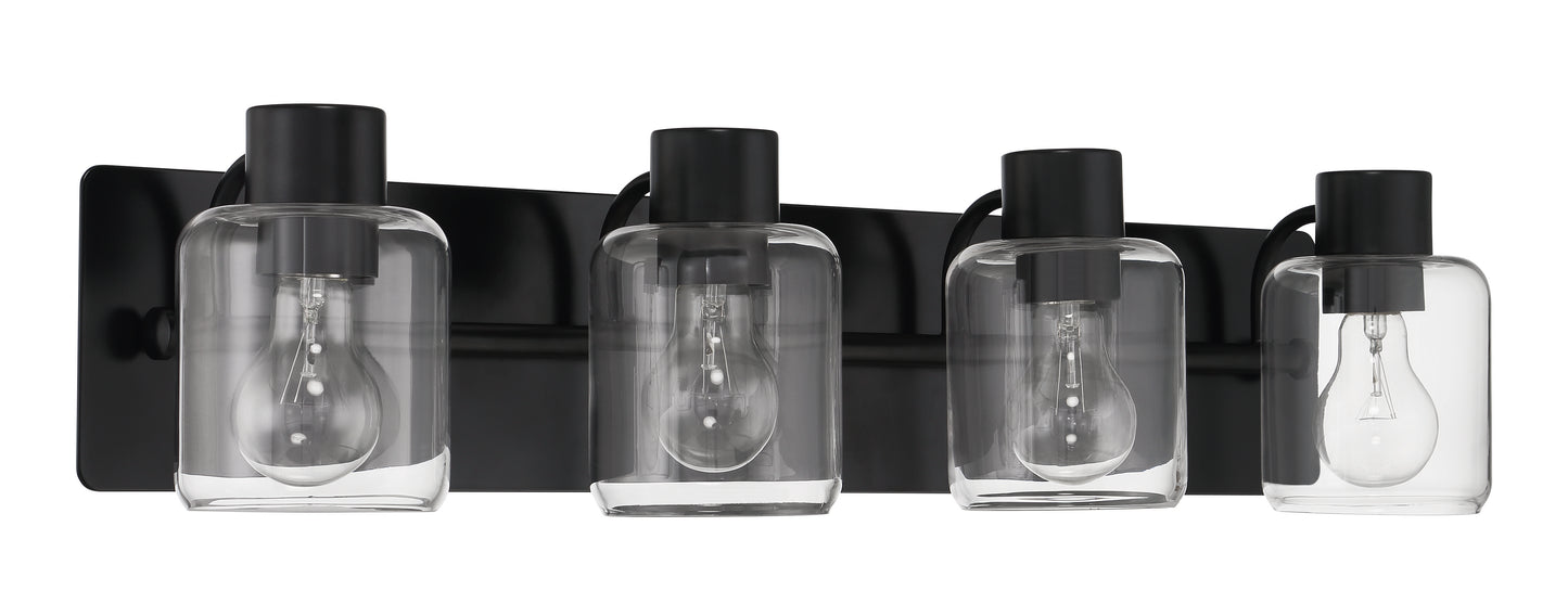 17728FB4 - Rori 4 Light 28" Wide Vanity Light - Flat Black