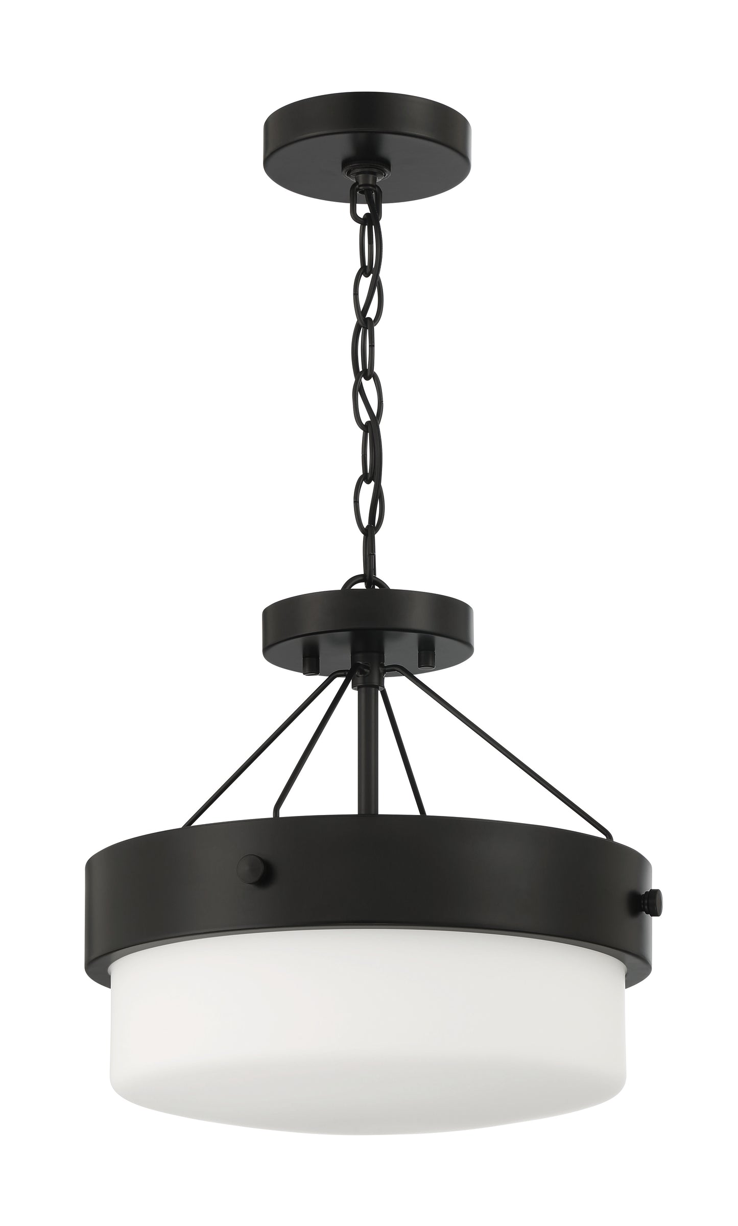 XS3213-FB - Oak Street 2 Light 13" High Semi Flush Mount - Flat Black
