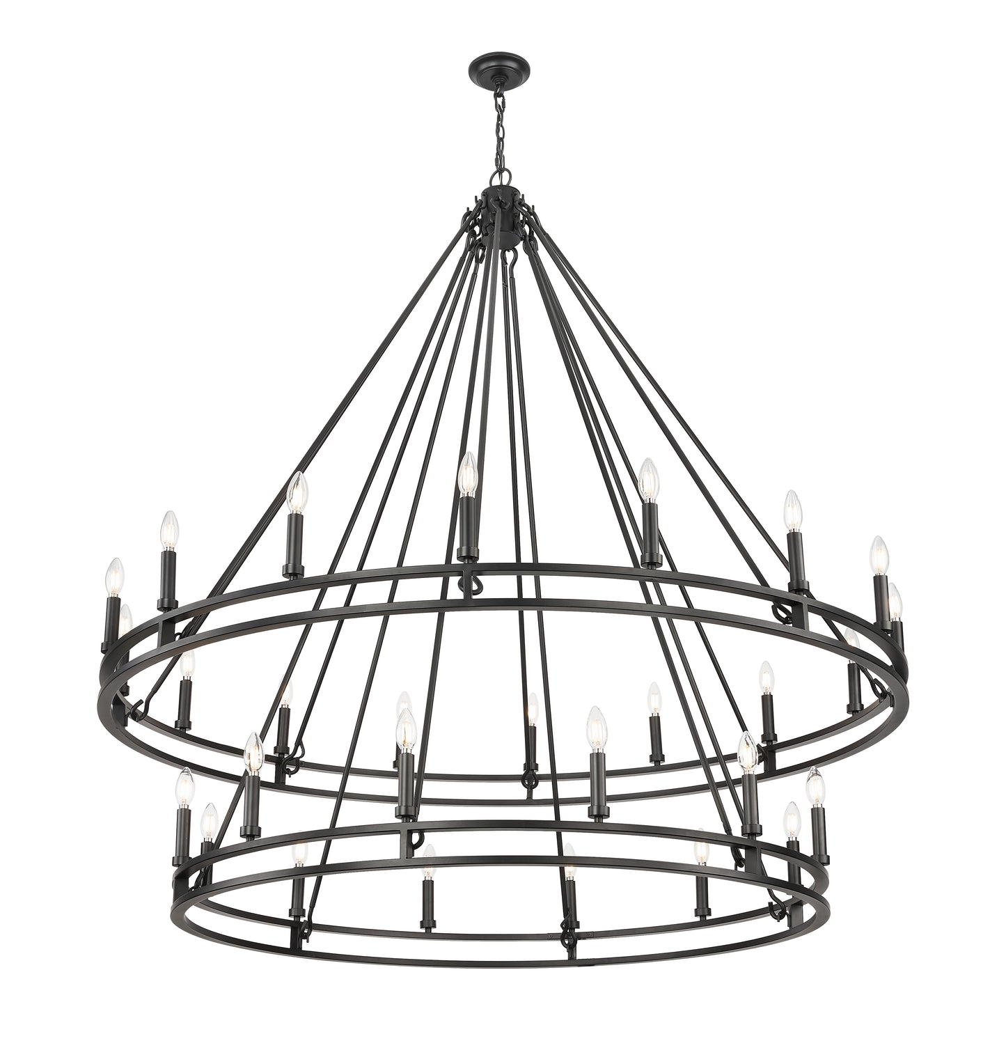 4005-28MB - Dennison 28 Light 60" Chandelier - Matte Black