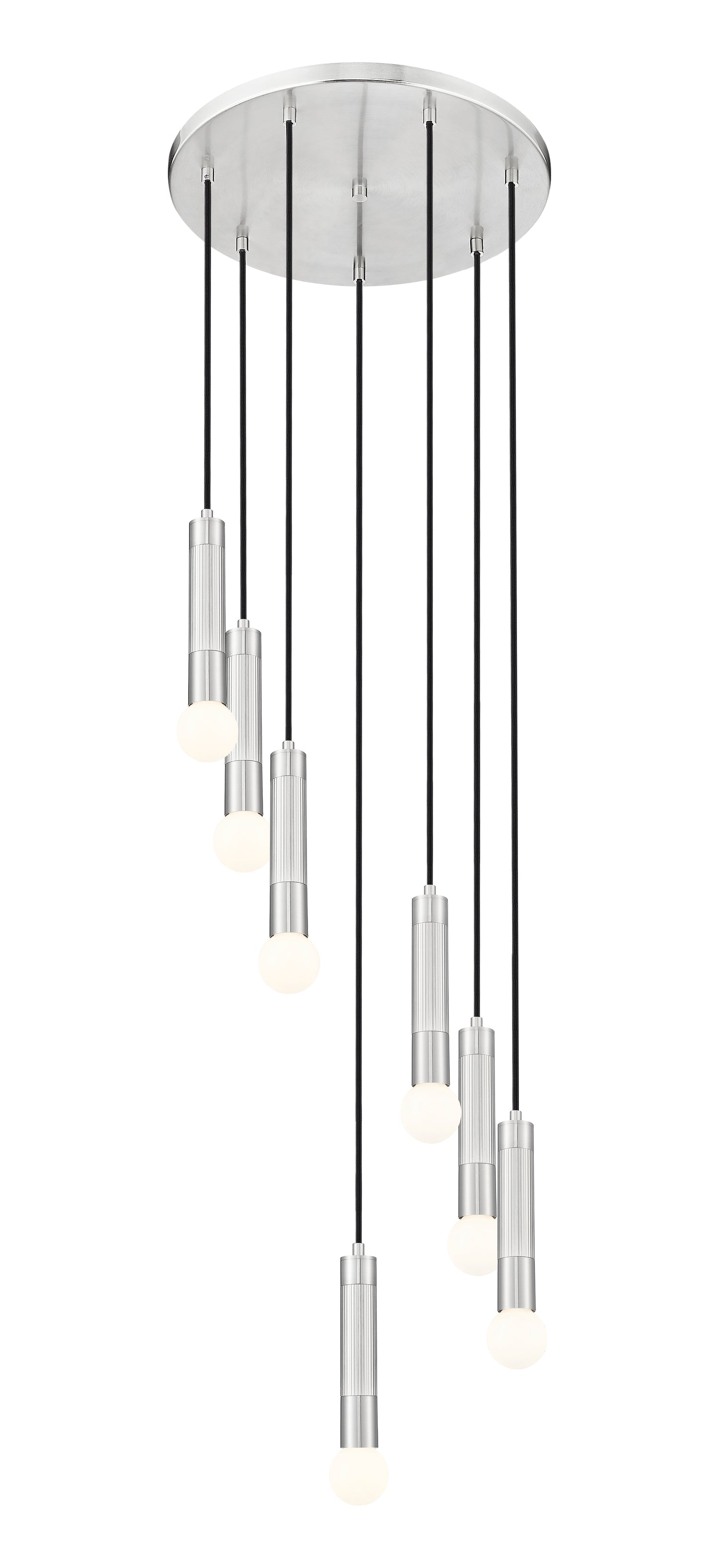 1956P-7R-BN - Stari 7 Light 18" Chandelier - Brushed Nickel
