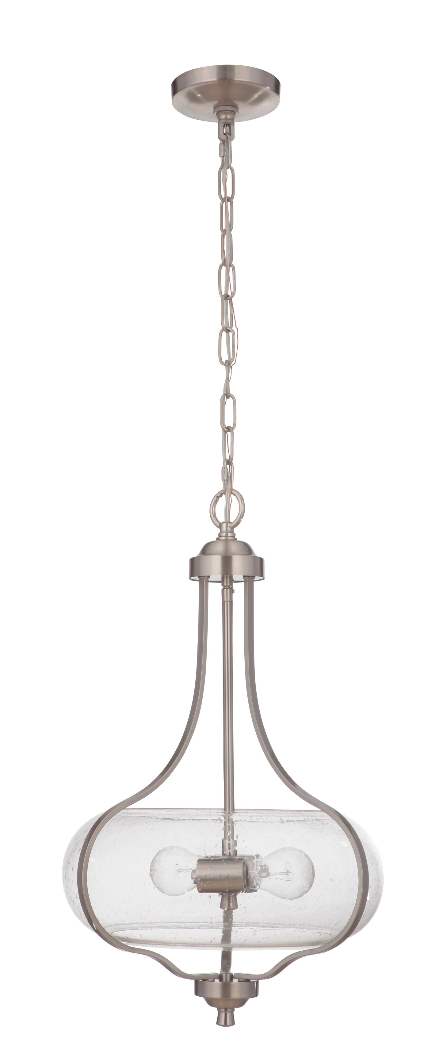 49992-BNK - Serene 2 Light 15" Wide Pendant - Brushed Nickel