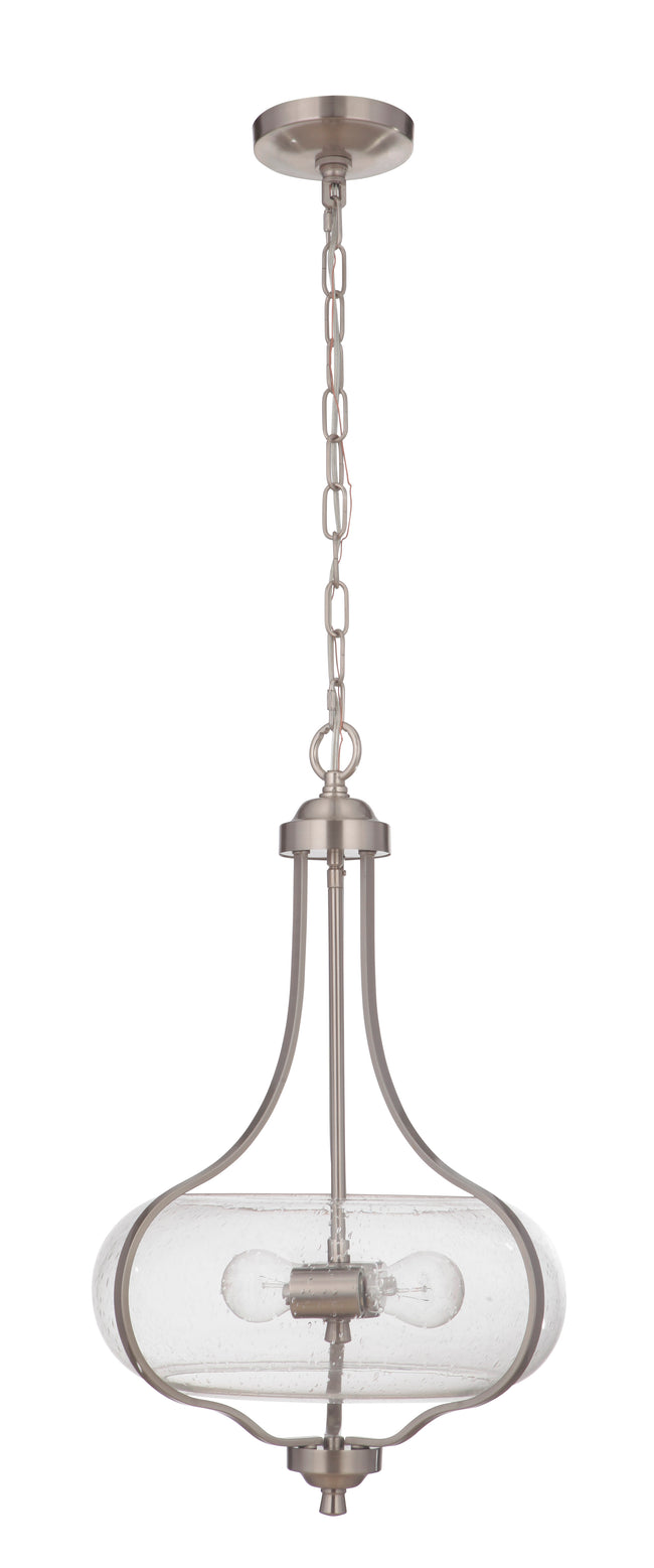 49992-BNK - Serene 2 Light 15" Wide Pendant - Brushed Nickel