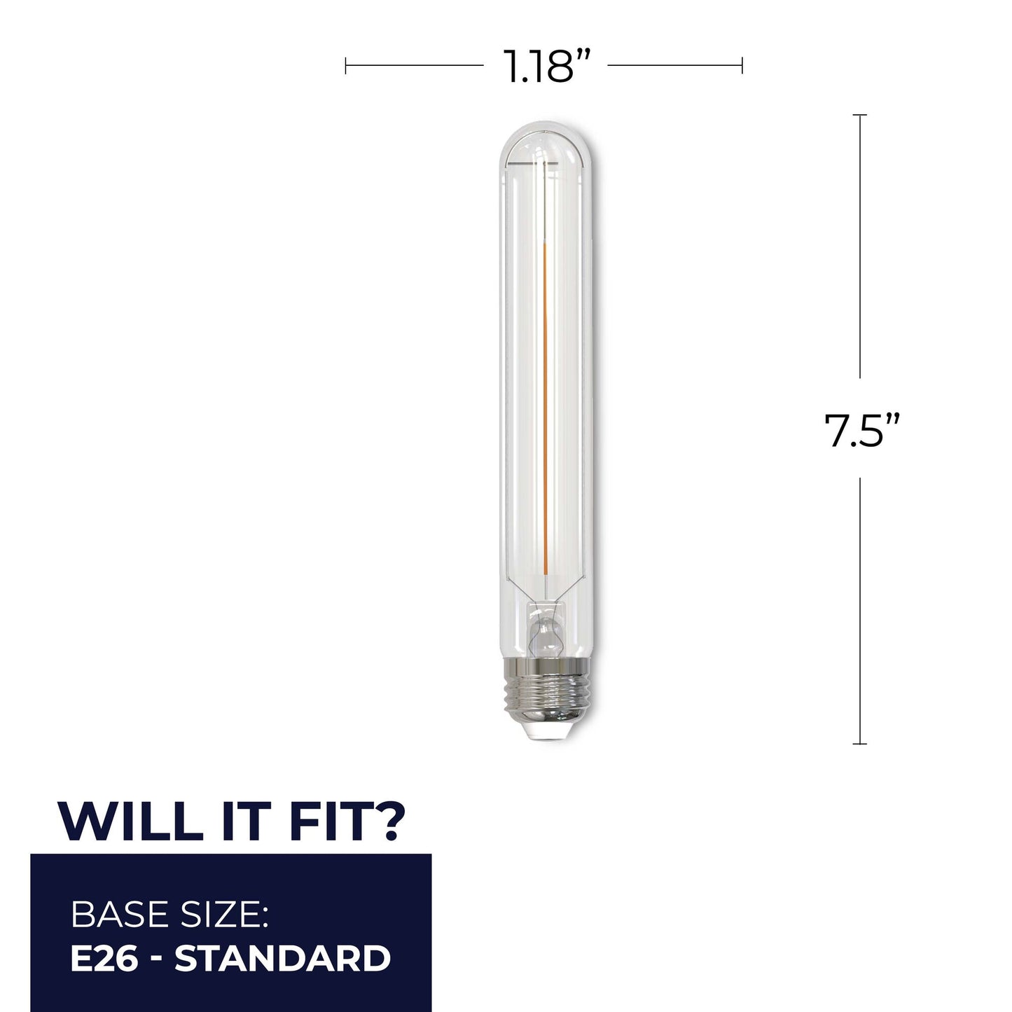 776949 - Dimmable Clear T9 7.5�� LED Light Bulb - 3 Watt - 3000K - 3 Pack