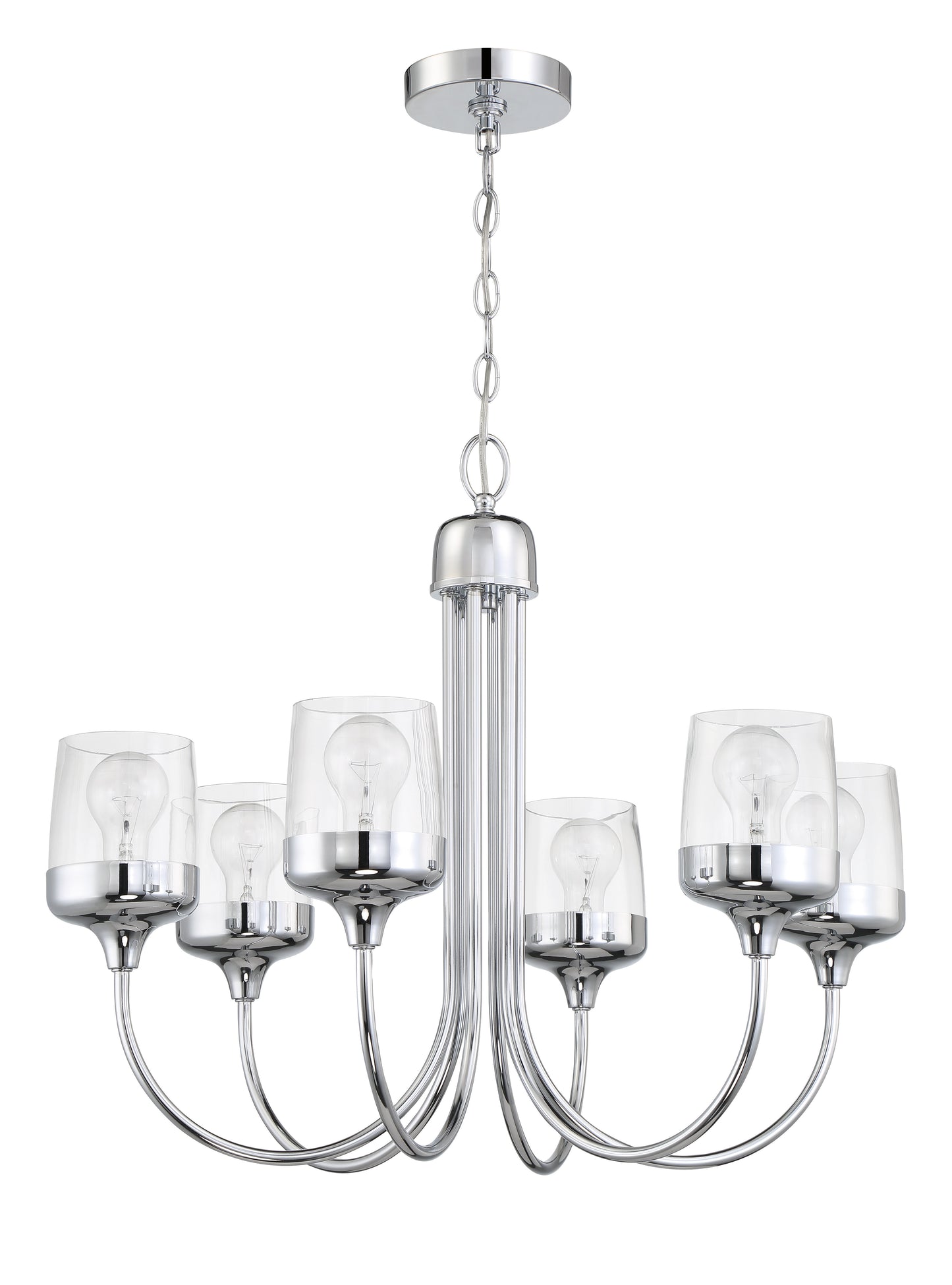 58126-CH - Wrenn 6 Light 26" Wide Chandelier - Chrome