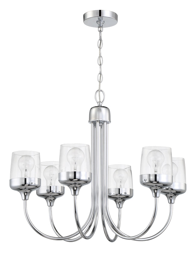 58126-CH - Wrenn 6 Light 26" Wide Chandelier - Chrome