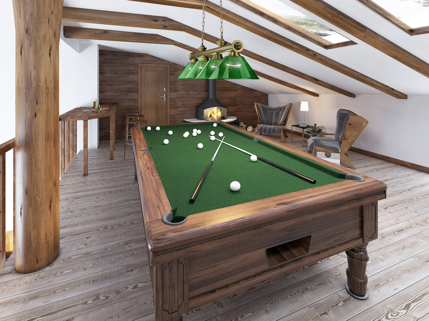 2306-4RB-ARG - Cordon 4 Light 81" Billiard - Rubbed Brass