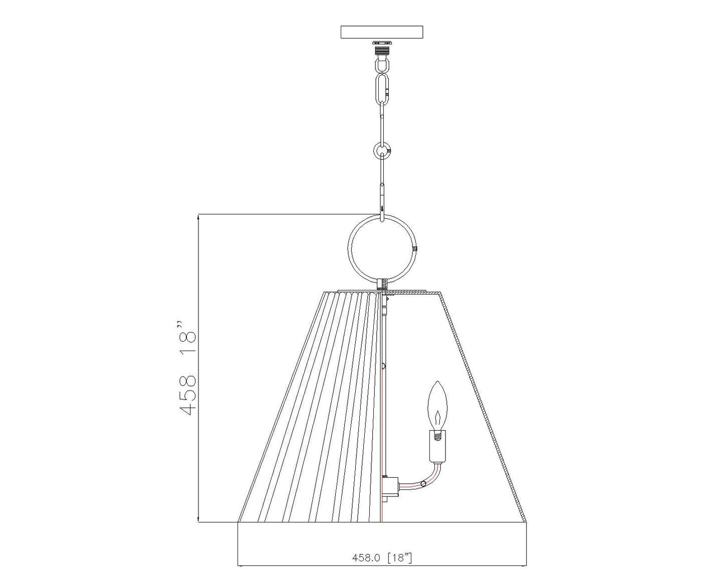 3042P18-PN - Alaric 3 Light 18" Pendant - Polished Nickel