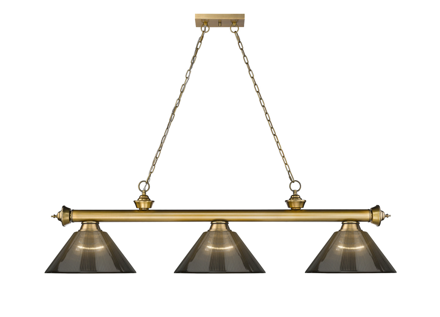 2306-3RB-ARS - Cordon 3 Light 57" Billiard - Rubbed Brass