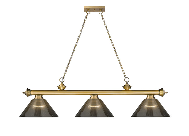 2306-3RB-ARS - Cordon 3 Light 57" Billiard - Rubbed Brass
