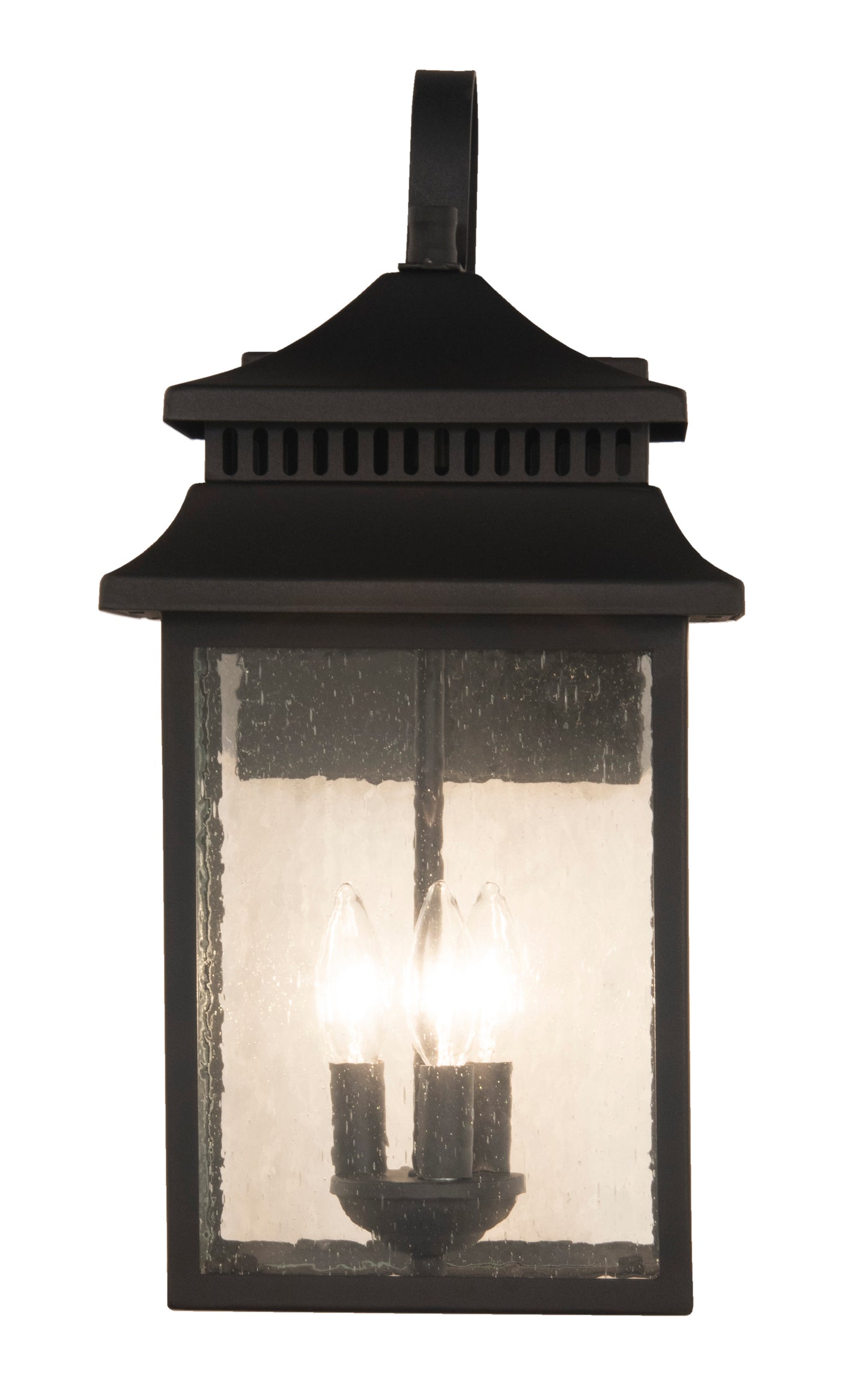 ZA3124-TB - Crossbend 3 Light 20" High Outdoor Wall Lantern - Textured Black