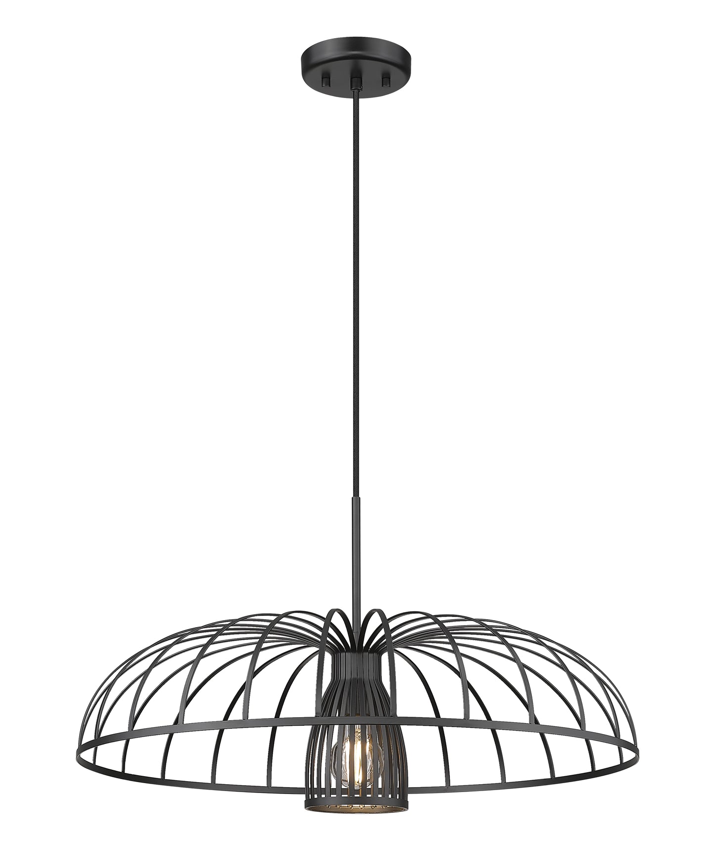 623P24-MB - Valencia 1 Light 24" Pendant - Matte Black