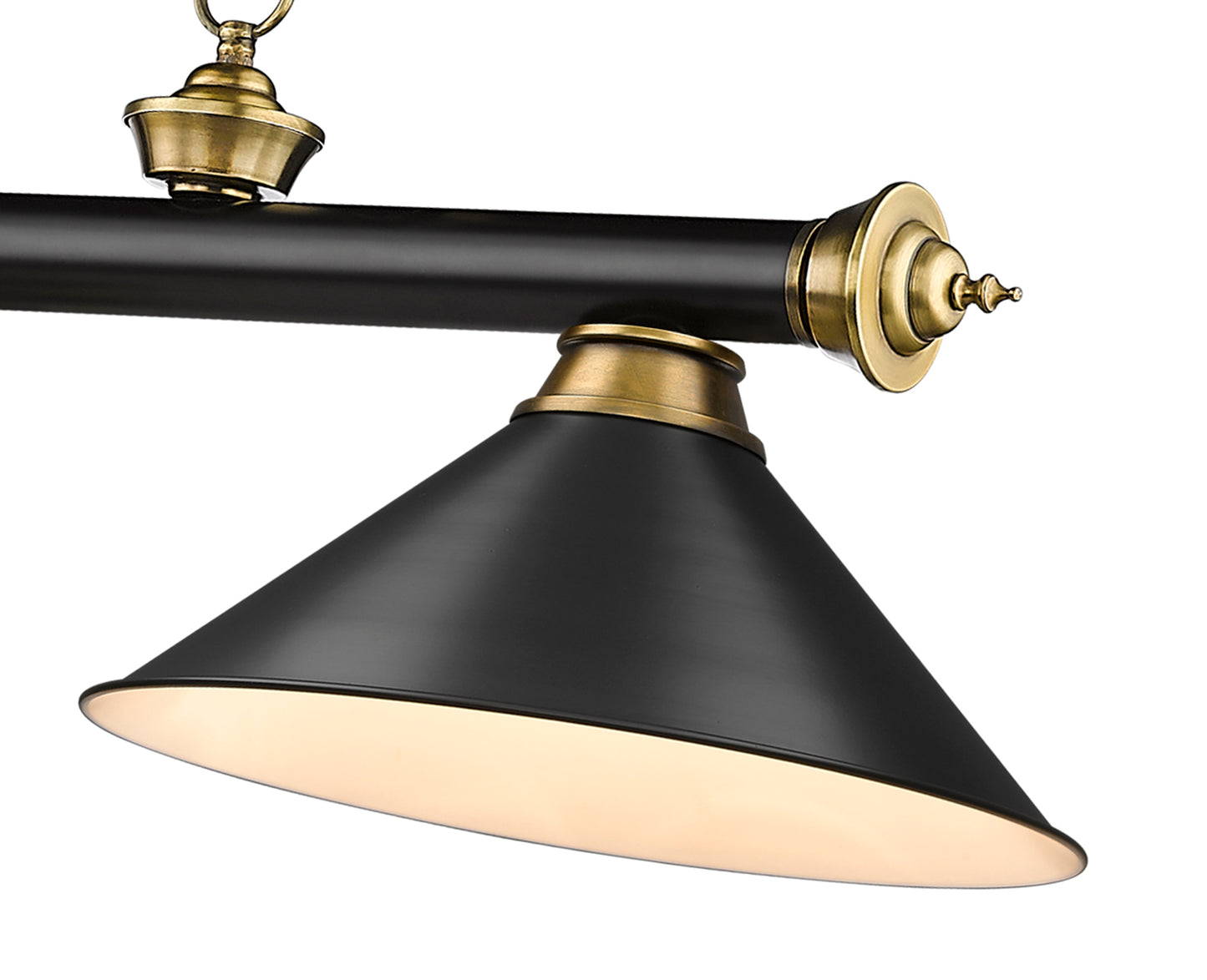 2306-3MB-RB-MB15 - Cordon 3 Light 57" Billiard - Matte Black / Rubbed Brass