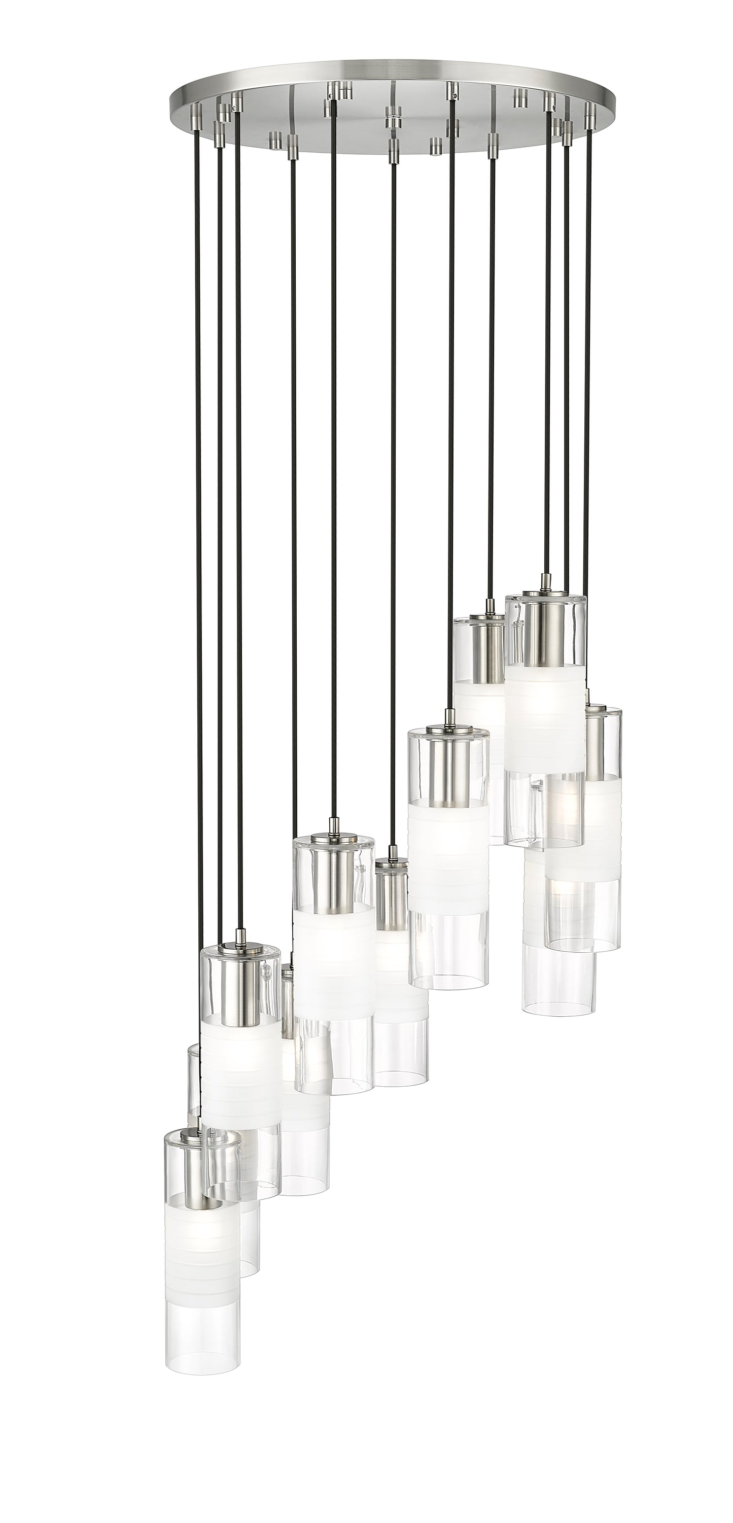 824P-11R-BN - Alton 11 Light 24" Chandelier - Brushed Nickel