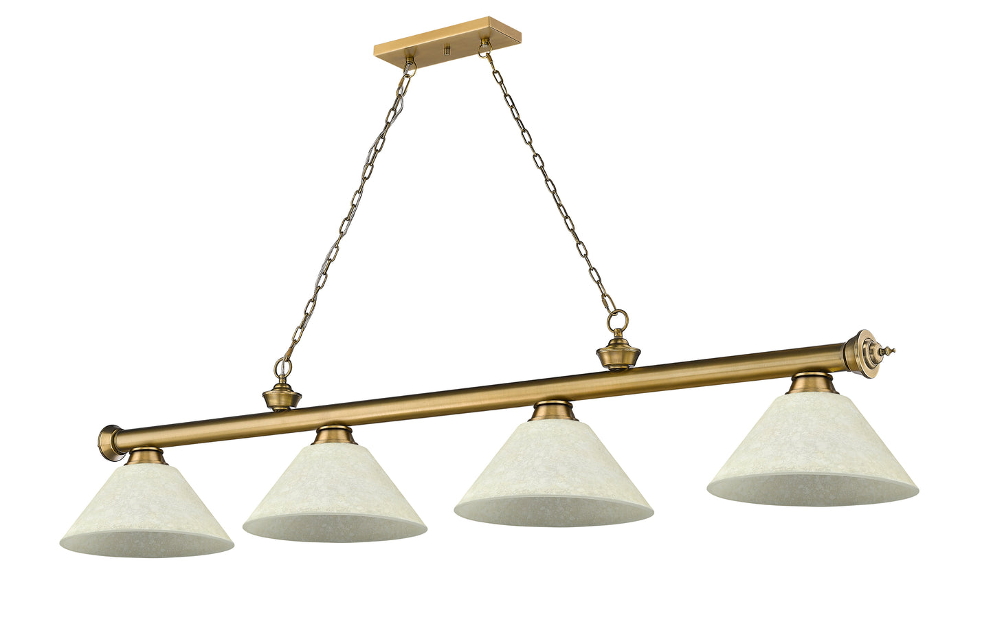 2306-4RB-AGM14 - Cordon 4 Light 81" Billiard - Rubbed Brass