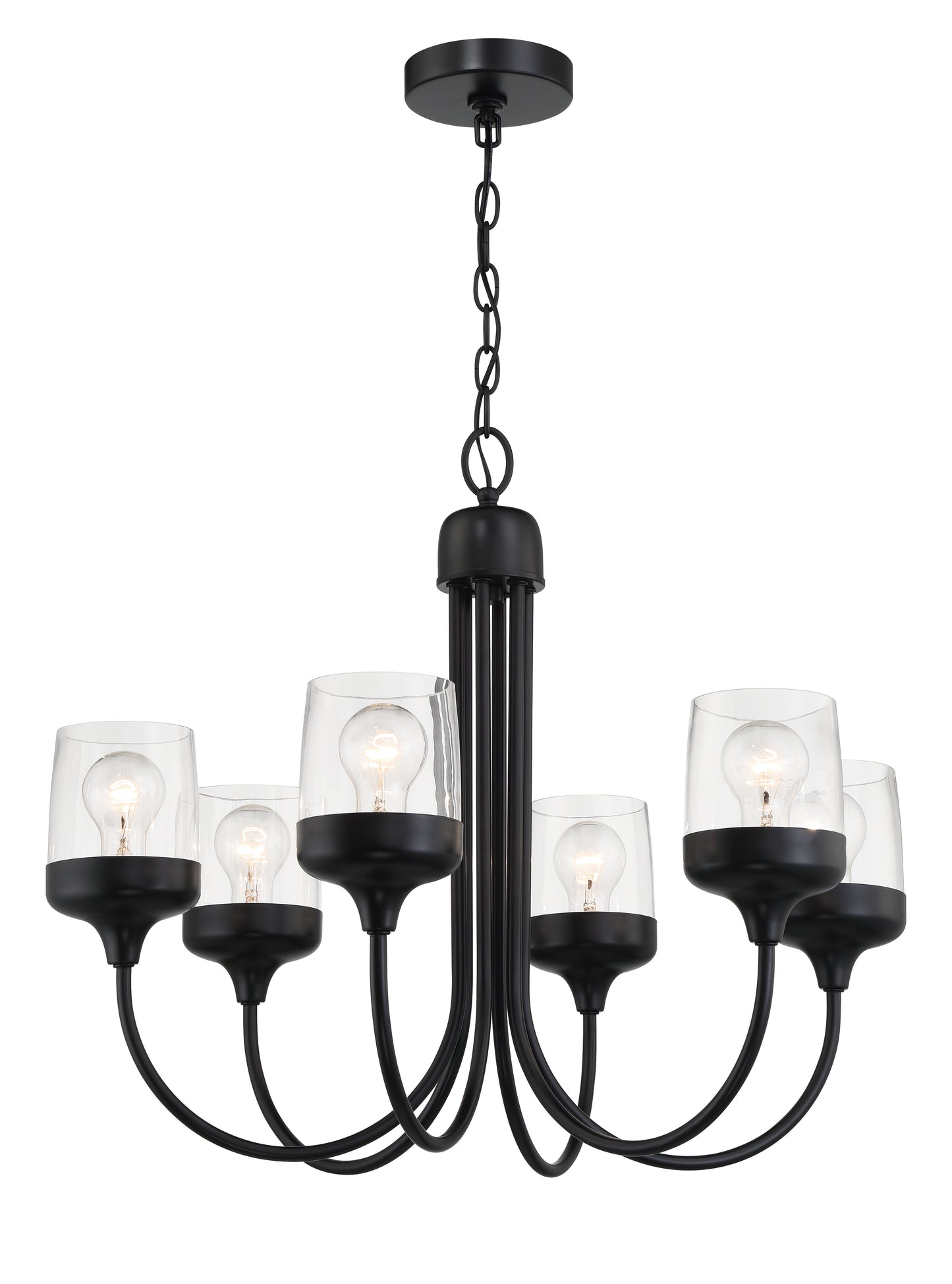58126-FB - Wrenn 6 Light 26" Wide Chandelier - Flat Black