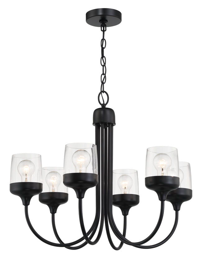 58126-FB - Wrenn 6 Light 26" Wide Chandelier - Flat Black