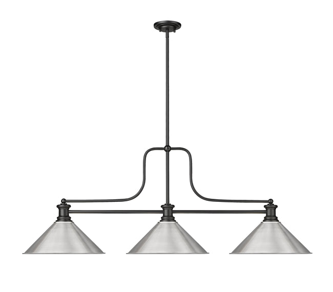 725-3MB-BN15 - Melange 3 Light 52" Billiard - Matte Black