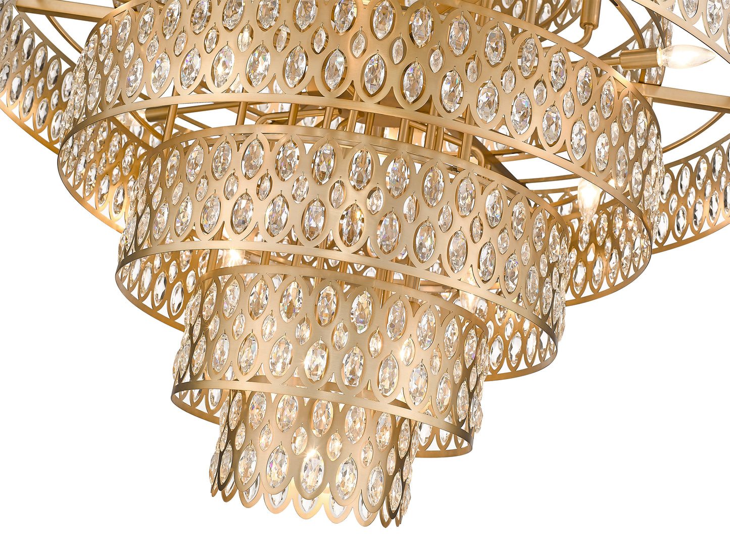 822P45-HB - Dealey 25 Light 45" Chandelier - Heirloom Brass
