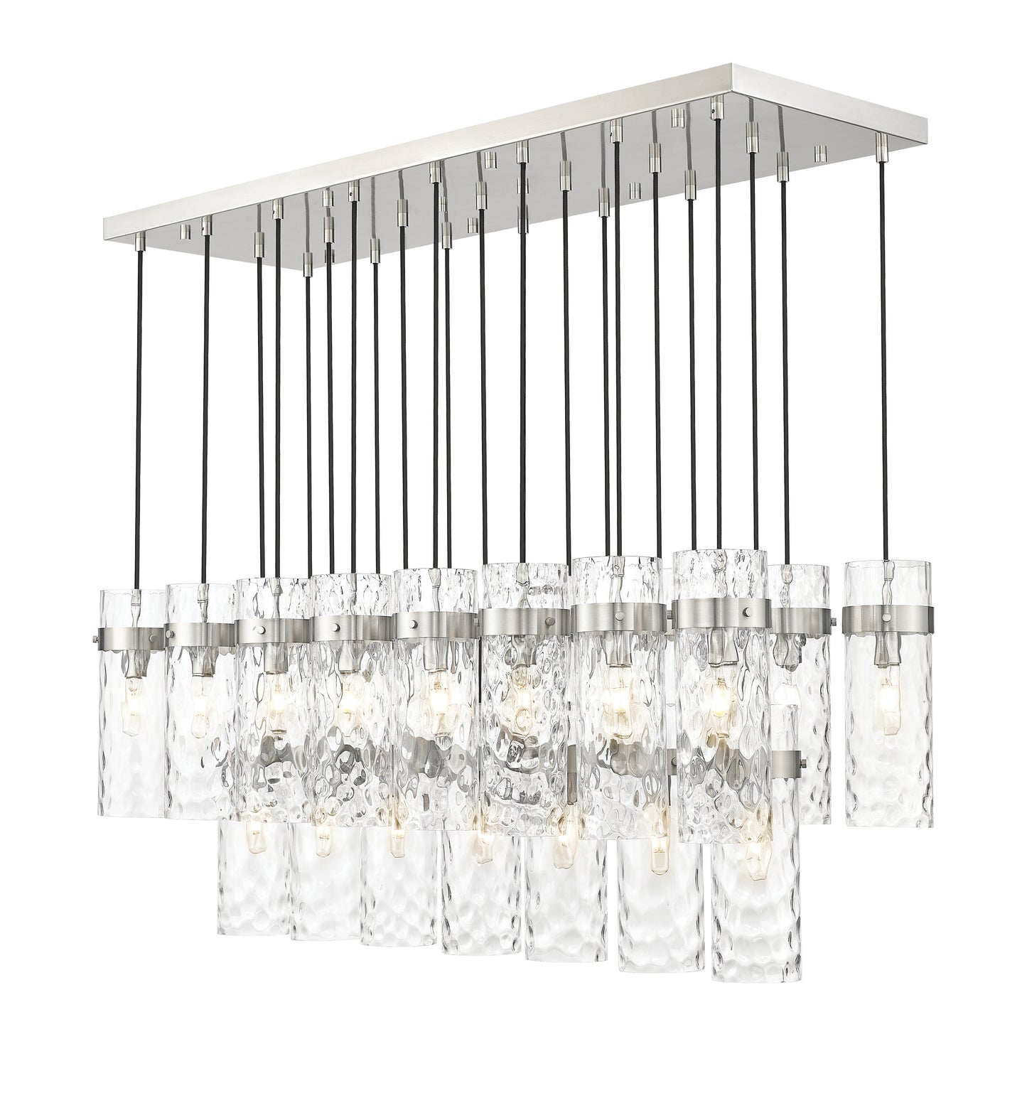 7002P5-23L-BN - Fontaine 23 Light Linear 54" Chandelier - Brushed Nickel