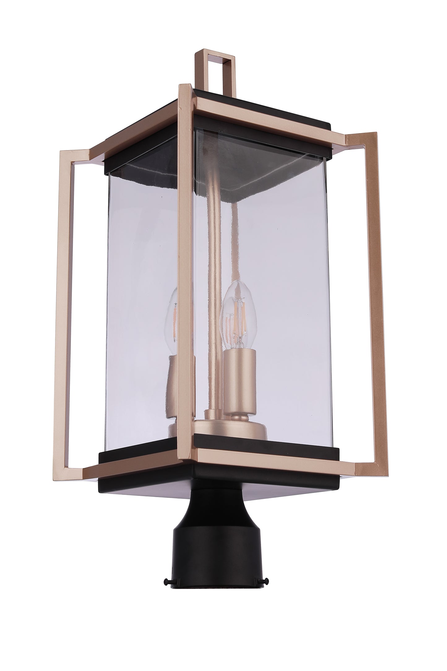 ZA6515-MNSB - Metalwork 3 Light 20" High Outdoor Post - Midnight / Satin Brass