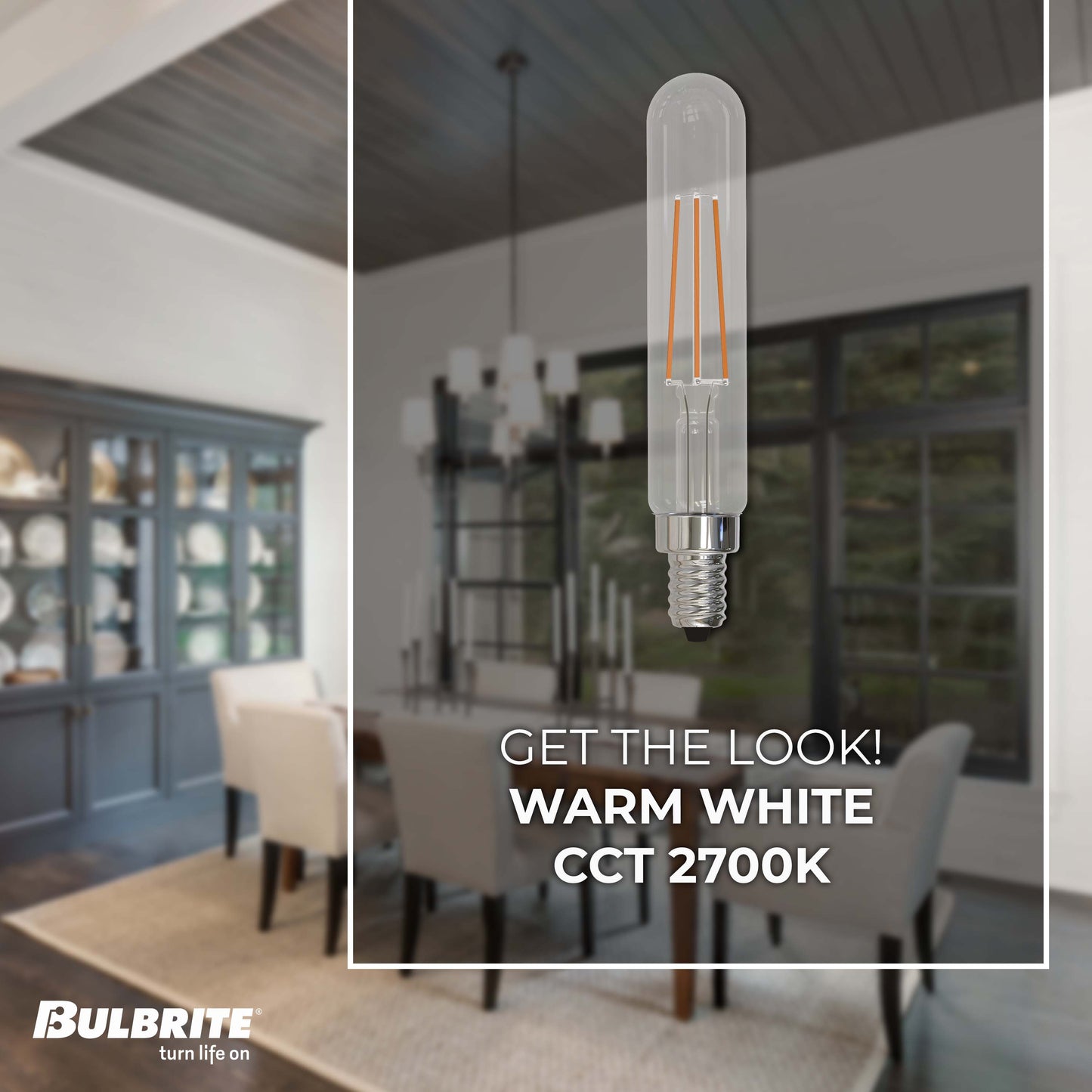 776723 - Dimmable Clear T8 LED Candelabra Light Bulb - 4.5 Watt - 2700K - 3 Pack