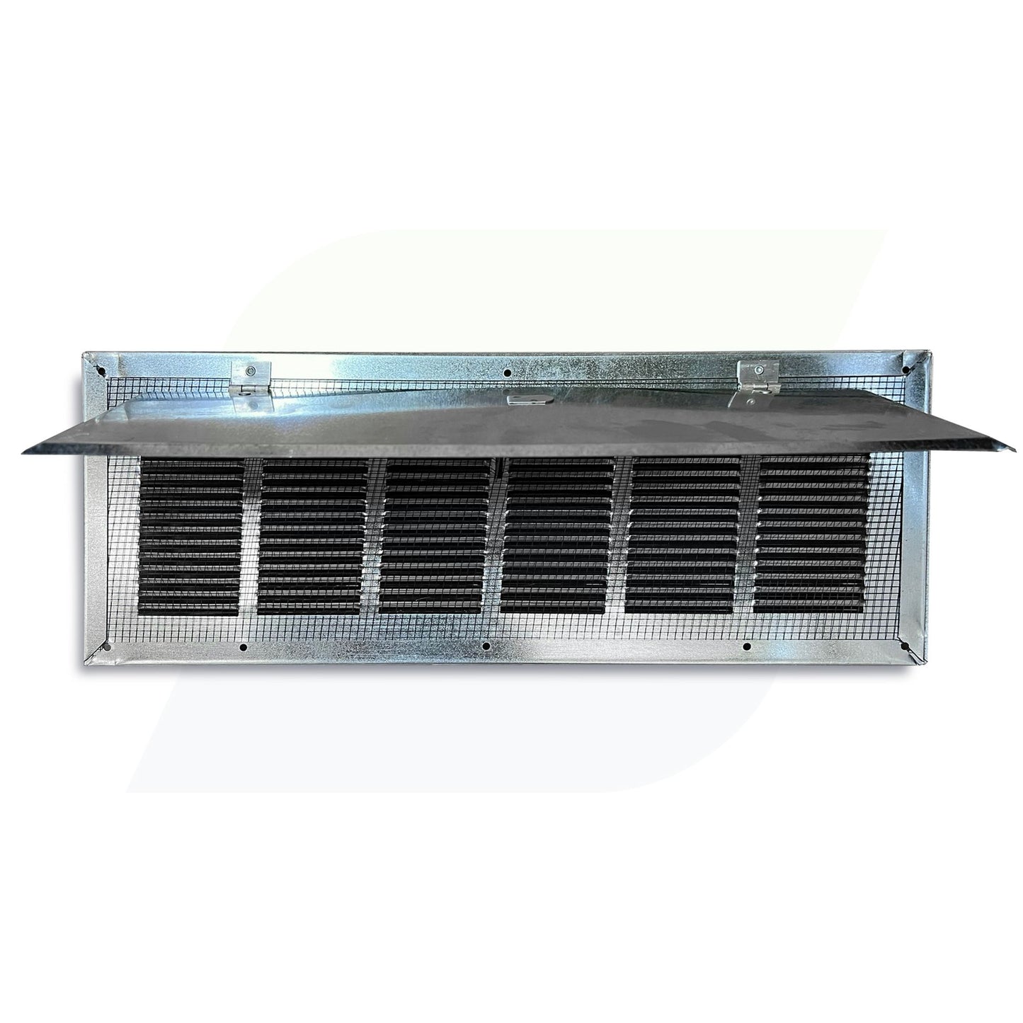 6" x 16" Louvered Foundation Vent with Screen and Damper - 28 Gauge