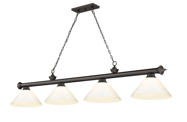 2306-4BRZ-PWH - Cordon 4 Light 81" Billiard - Bronze