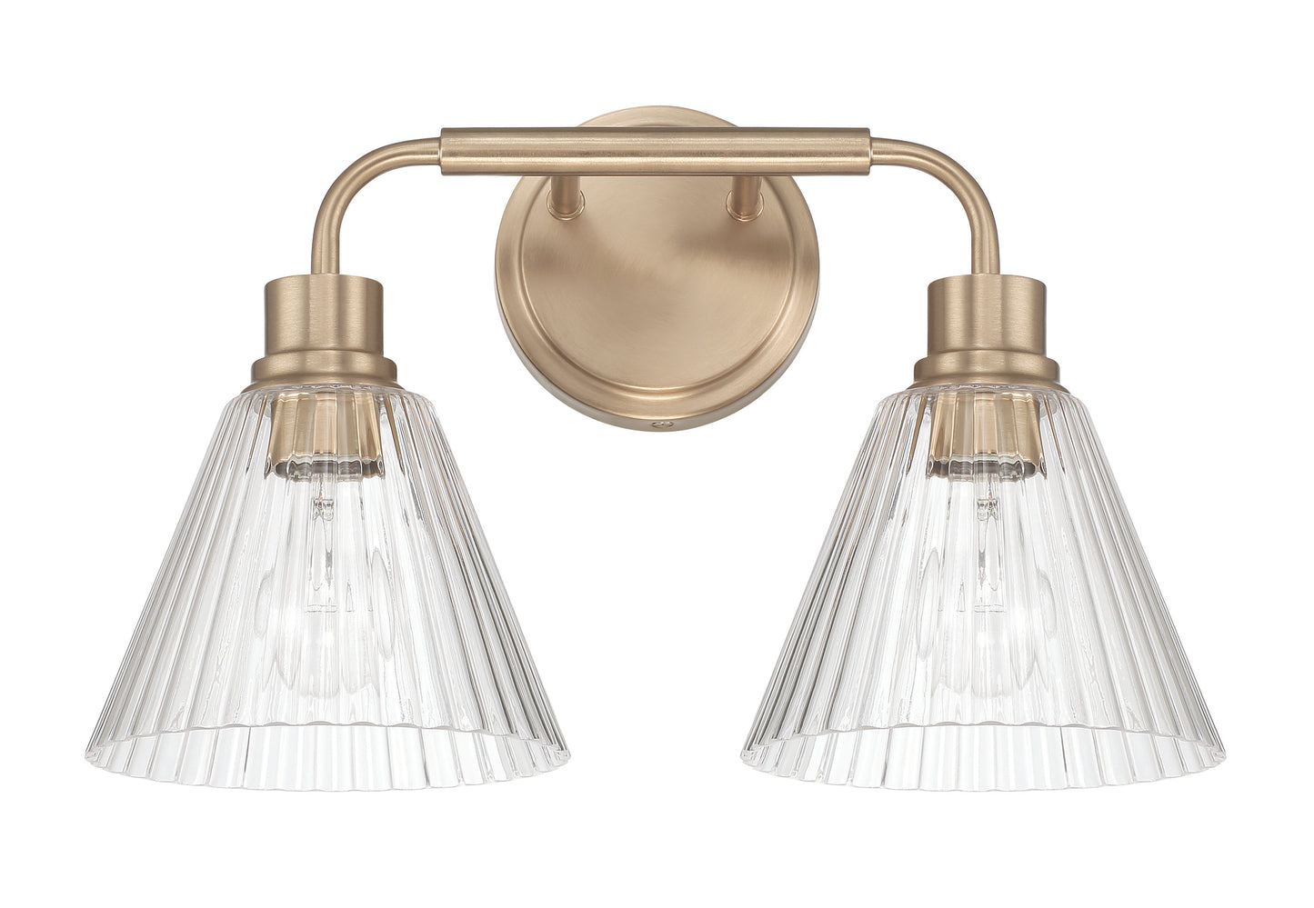 61102-CPZ - Pleated 2 Light 17" Wide Vanity Light - Premium Bronze