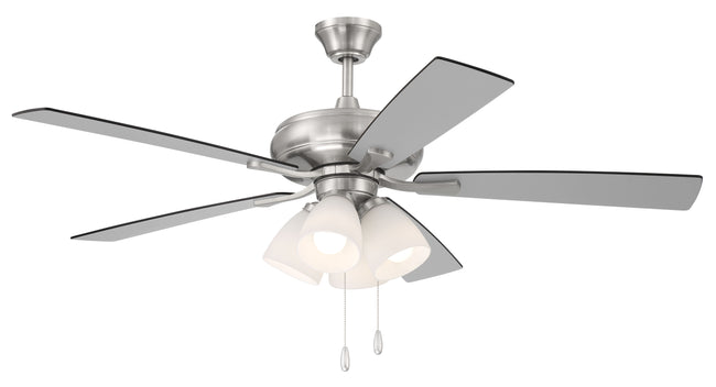 ECF114BNK5-BNGW - Eos Frost 4 Light 52" 5 Blade Ceiling Fan with Light Kit - Brushed Nickel