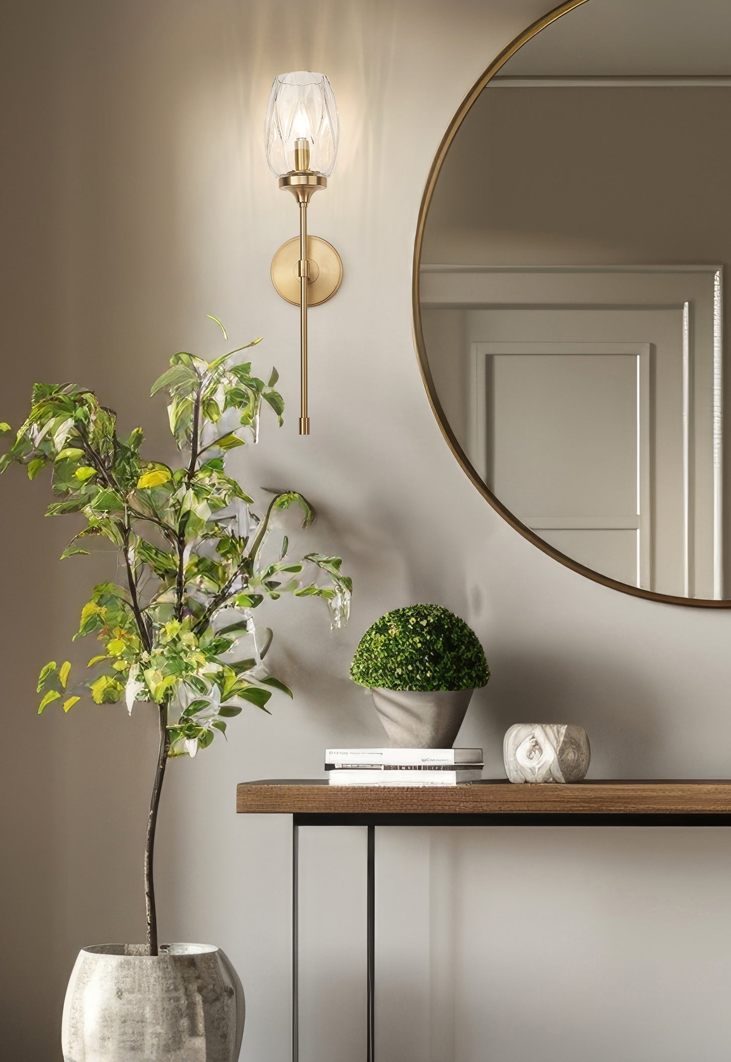 2014-1S-MGLD - Cassian 1 Light Wall 26" Sconce - Modern Gold