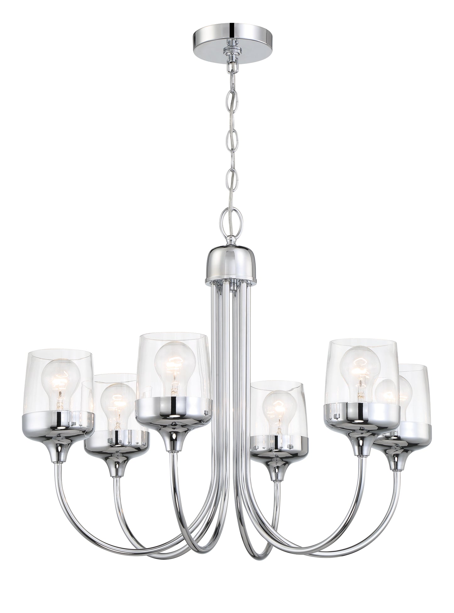 58126-CH - Wrenn 6 Light 26" Wide Chandelier - Chrome