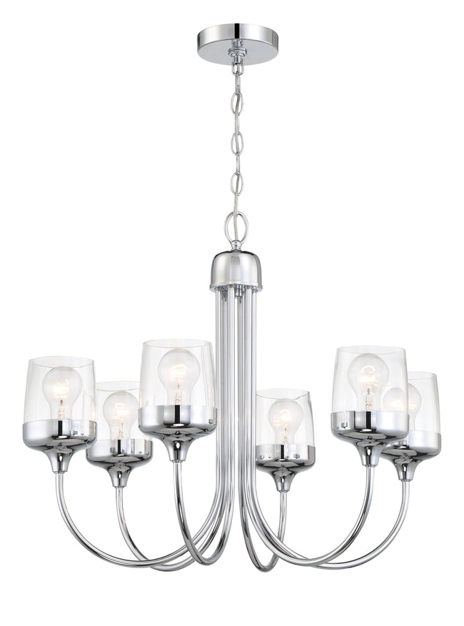 58126-CH - Wrenn 6 Light 26" Wide Chandelier - Chrome