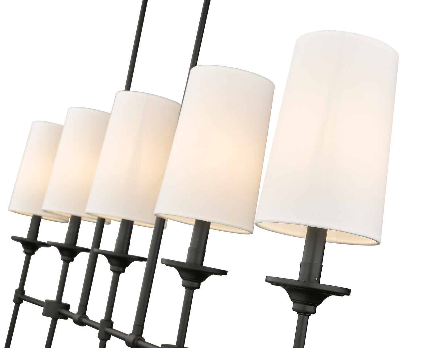 3033-5L-MB - Emily 5 Light Linear 51" Chandelier - Matte Black