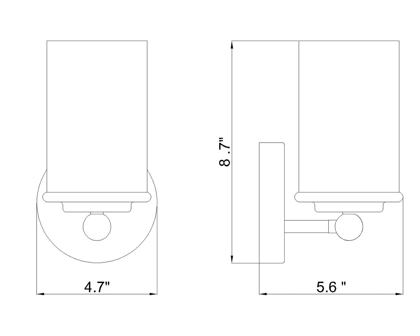742-1S-BN - Thayer 1 Light Wall 9" Sconce - Brushed Nickel