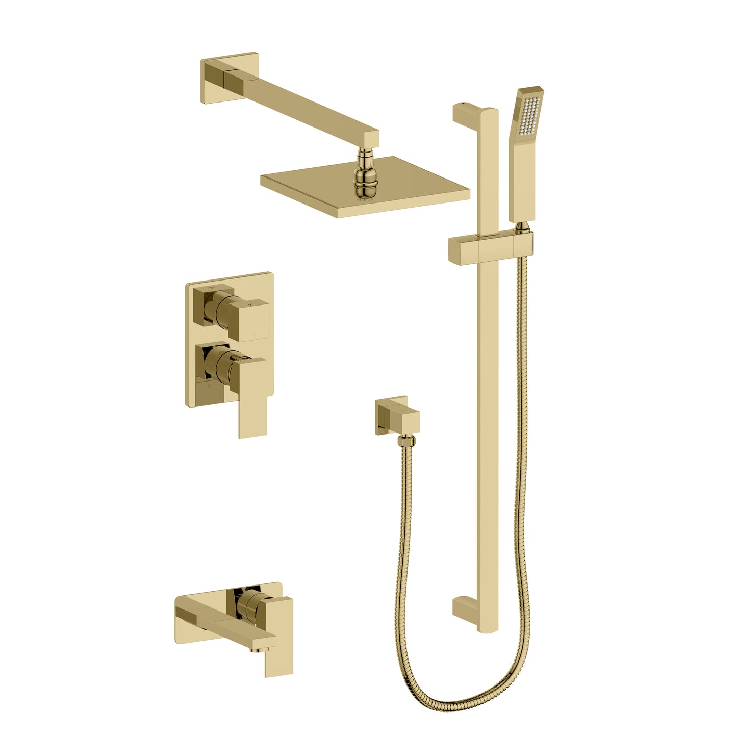 BLS-SHS12-PG - Bliss Rainfall Shower System with 12" Oversized Shower Head in Polished Gold