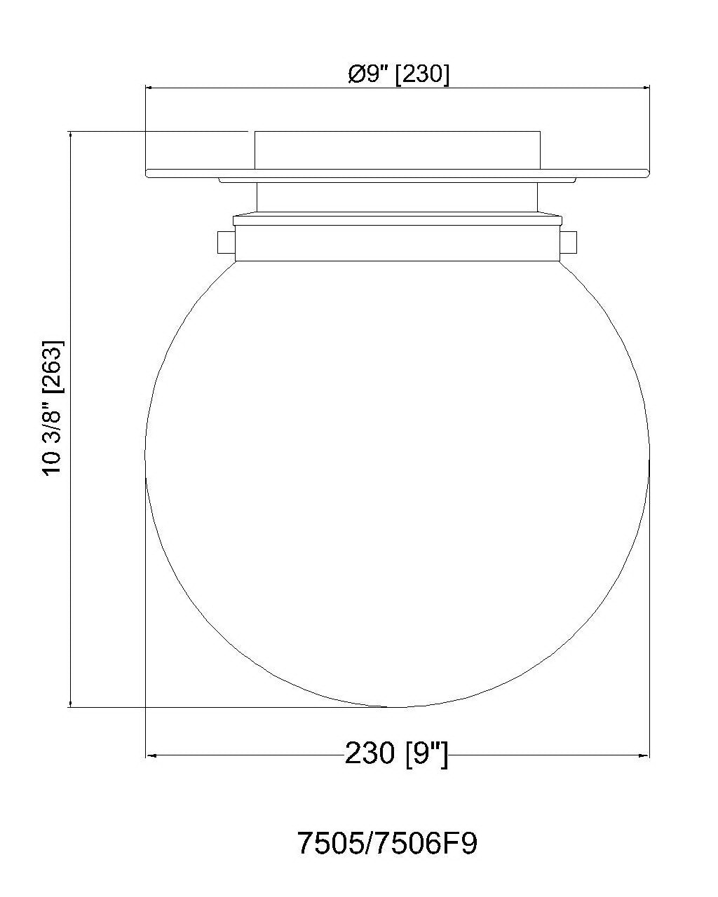 7506F9-MB - Calhoun 1 Light Flush 9" Mount - Matte Black