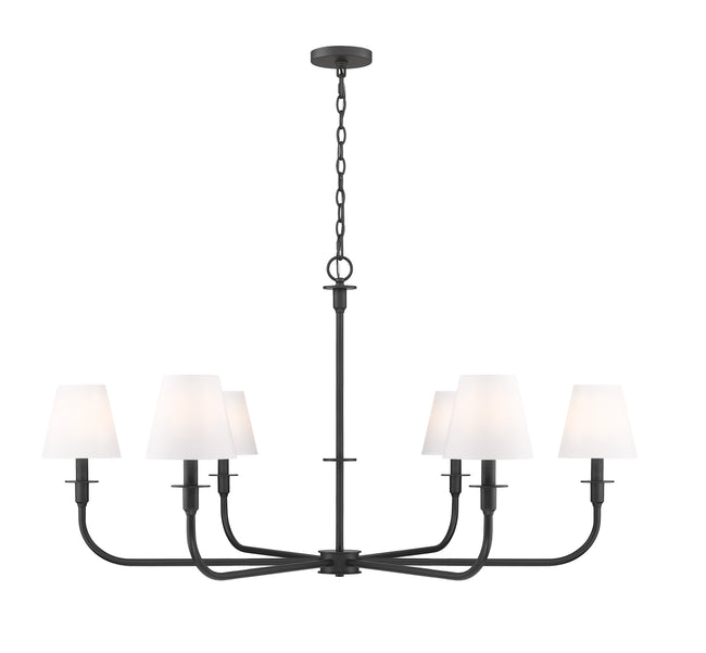 3049-45MB - Tova 6 Light 49" Chandelier - Matte Black