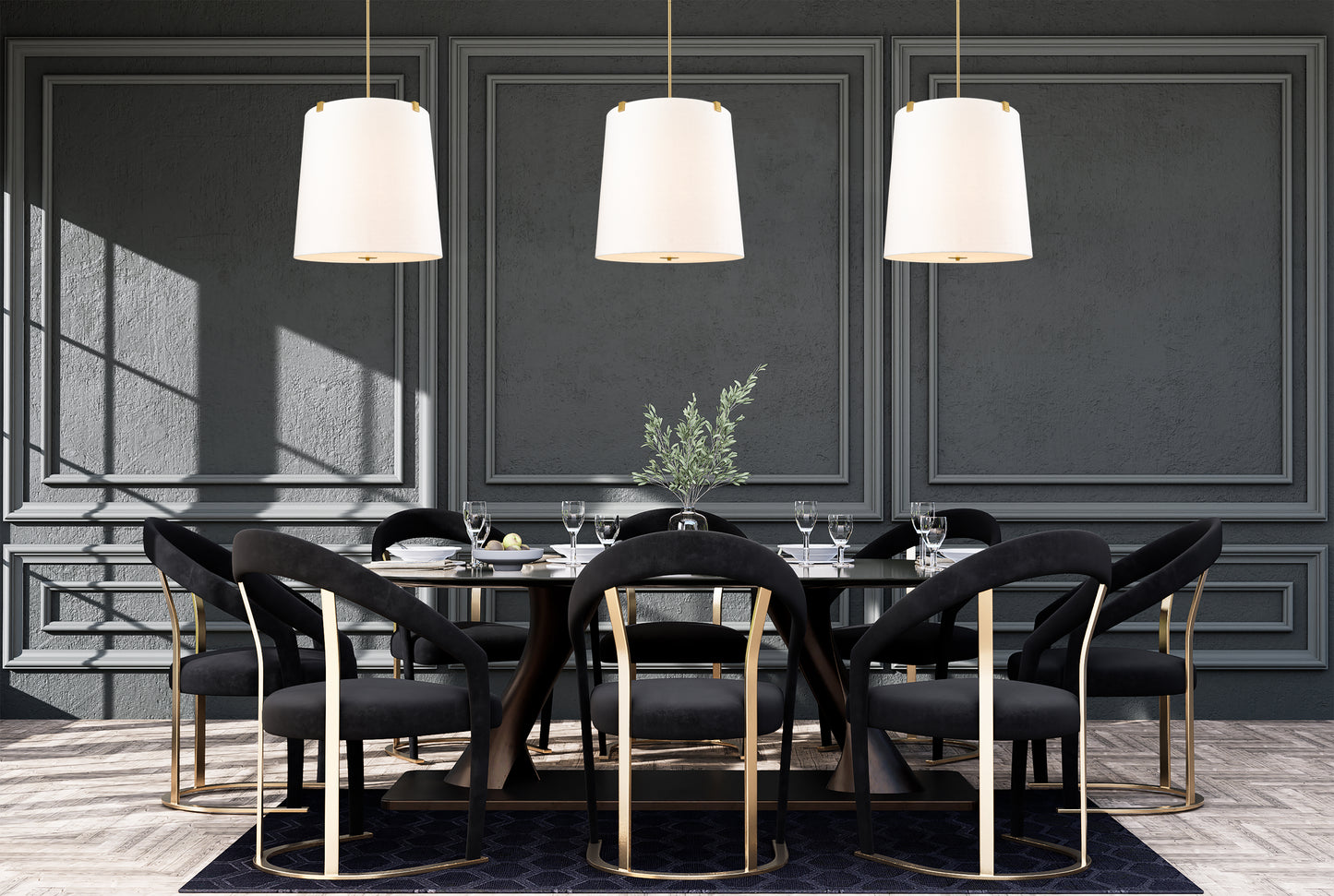 3501P24-MGLD - Weston 6 Light 24" Pendant - Modern Gold
